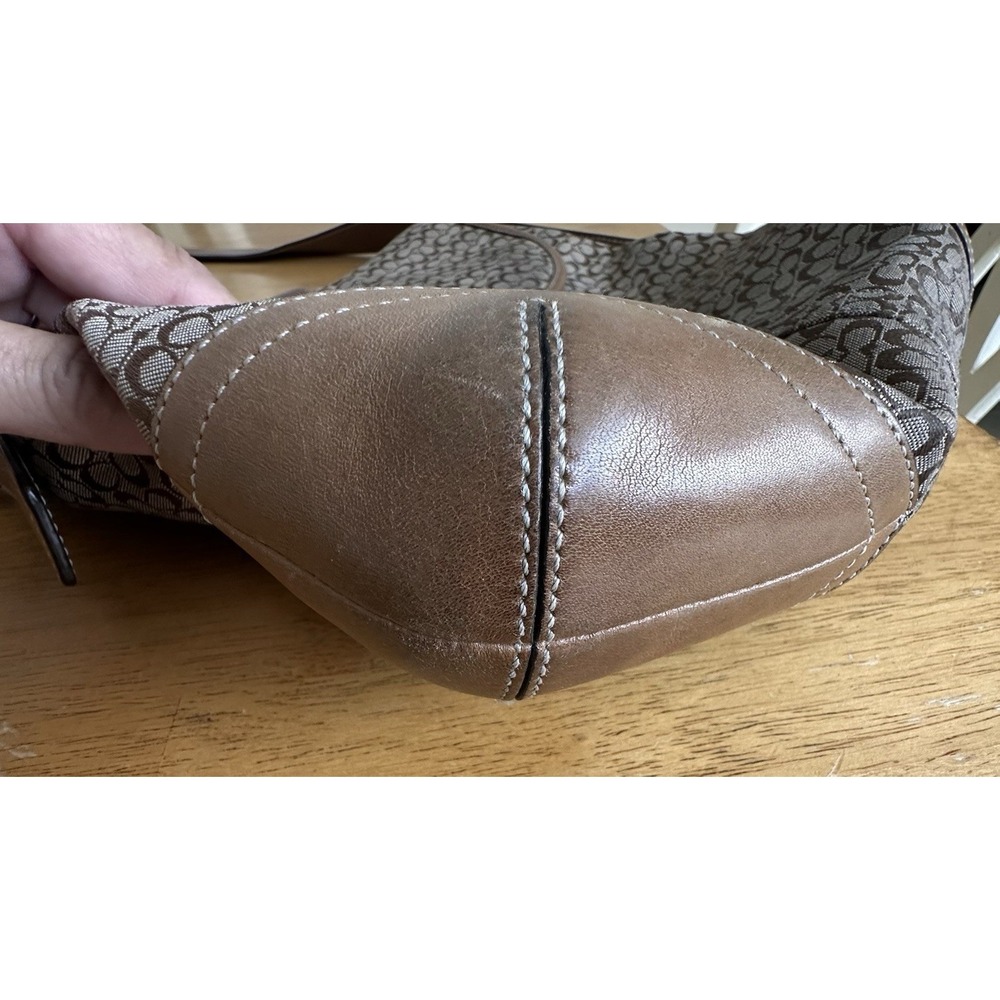 Y2K Coach Soho Signature Jacquard Flap Crossbody Bag Brown Canvas Leather READ - Picture 10 of 16